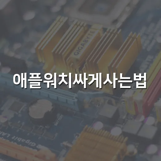 애플워치싸게사는법, 할인보다 모델 선택부터 줄이는 방법 - 요약