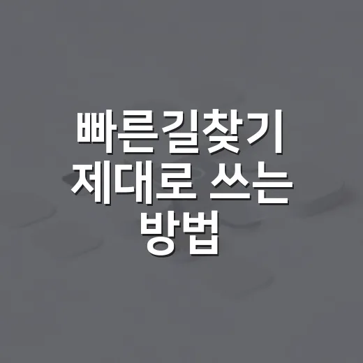 빠른길찾기 제대로 쓰는 방법, 자동차·대중교통·도보 시간 차이 줄이려면 이렇게 - 요약