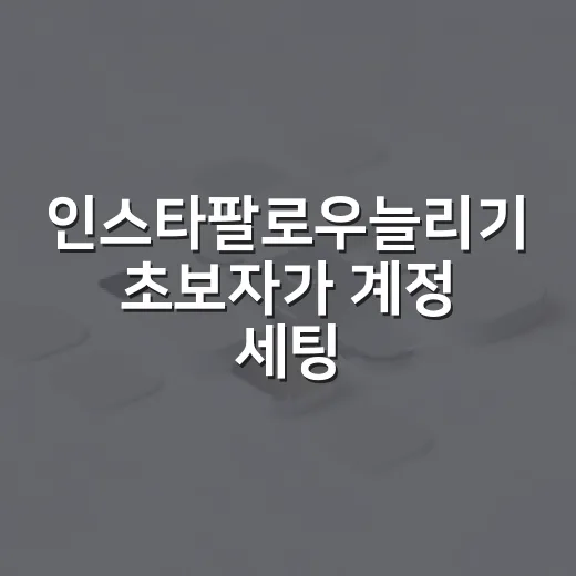 인스타팔로우늘리기 초보자가 계정 세팅부터 콘텐츠 루틴까지 잡는 방법 - 요약