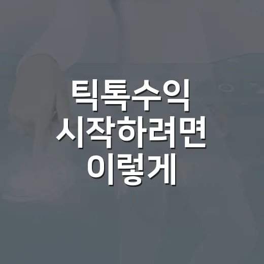 틱톡수익 시작하려면 이렇게, 조회수보다 먼저 봐야 할 조건과 세팅 - 요약