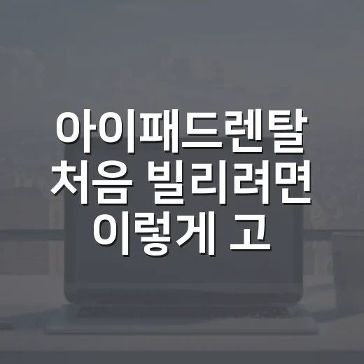 아이패드렌탈 처음 빌리려면 이렇게 고르면 실패 확률이 줄어듭니다 - 요약