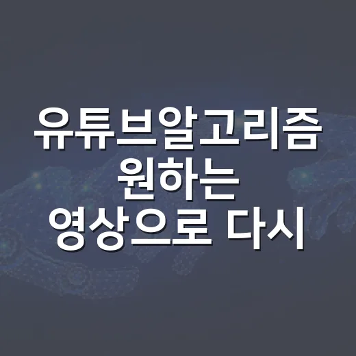 유튜브알고리즘 원하는 영상으로 다시 맞추는 방법 - 요약
