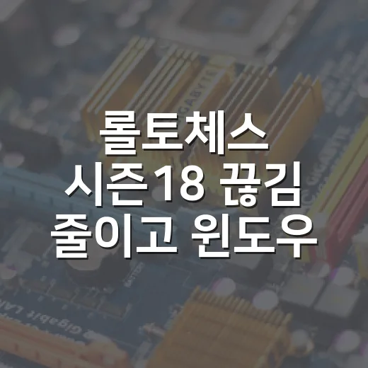 롤토체스 시즌18 끊김 줄이고 윈도우 세팅 맞추는 방법 - 요약