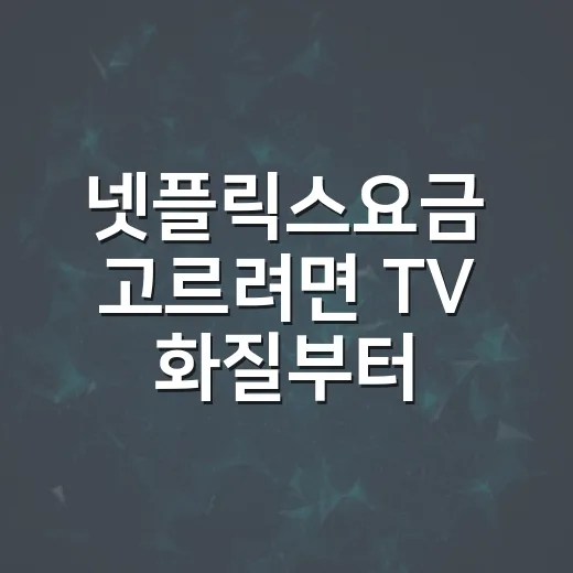 넷플릭스요금 고르려면 TV 화질부터 확인하는 방법 - 요약