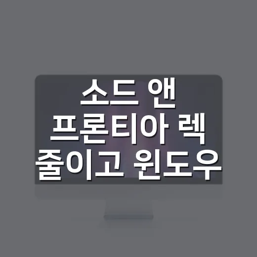 소드 앤 프론티아 렉 줄이고 윈도우 세팅하는 방법 - 요약