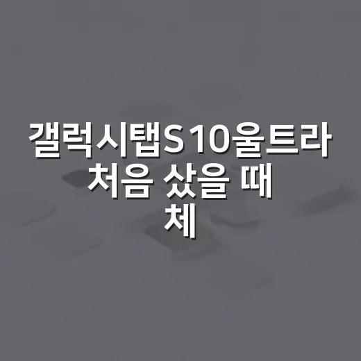 갤럭시탭S10울트라 처음 샀을 때 체감 성능 살리는 세팅 방법 - 요약