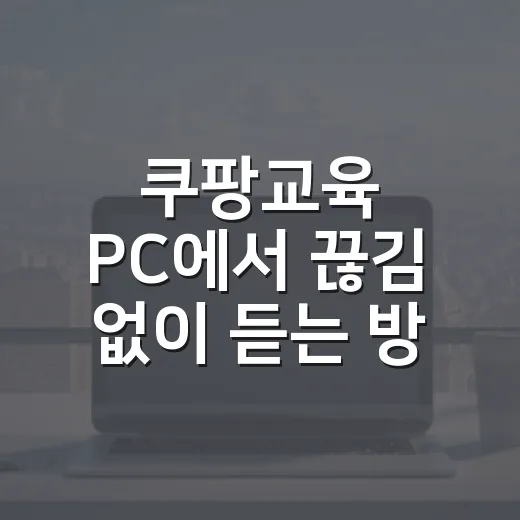 쿠팡교육 PC에서 끊김 없이 듣는 방법, 윈도우 세팅은 이렇게 - 요약