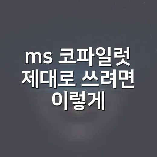 ms 코파일럿 제대로 쓰려면 이렇게 세팅하는 방법 - 요약