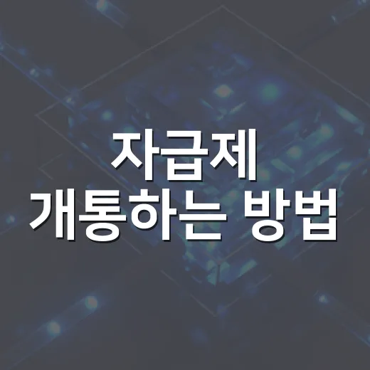 자급제 개통하는 방법, 유심만 꽂기 전에 확인할 것들 - 요약