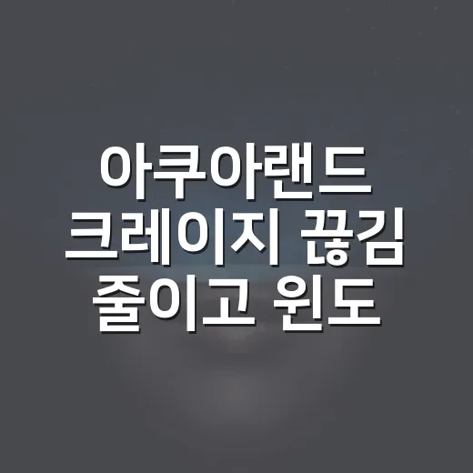 아쿠아랜드 크레이지 끊김 줄이고 윈도우에서 깔끔하게 실행하는 방법 - 요약