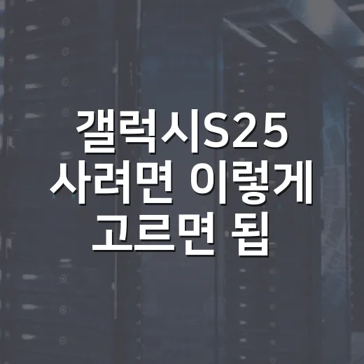 갤럭시S25 사려면 이렇게 고르면 됩니다: 성능·배터리·저장공간 체감 기준 - 요약