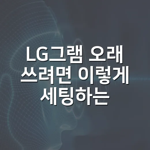 LG그램 오래 쓰려면 이렇게 세팅하는 방법 - 요약