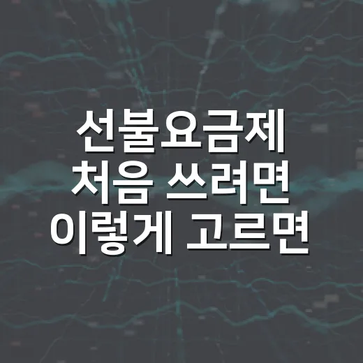 선불요금제 처음 쓰려면 이렇게 고르면 됩니다 - 요약