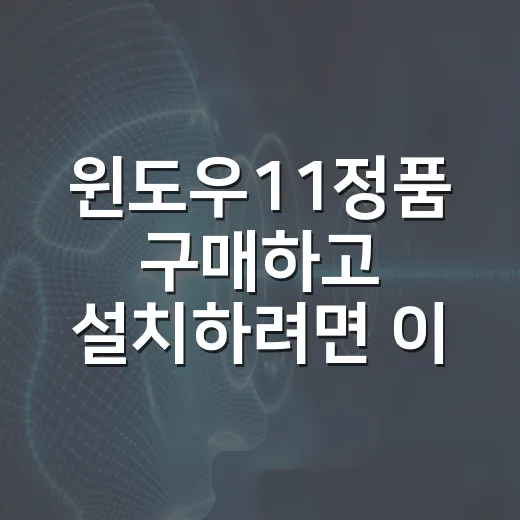 윈도우11정품 구매하고 설치하려면 이렇게 확인하세요 - 요약
