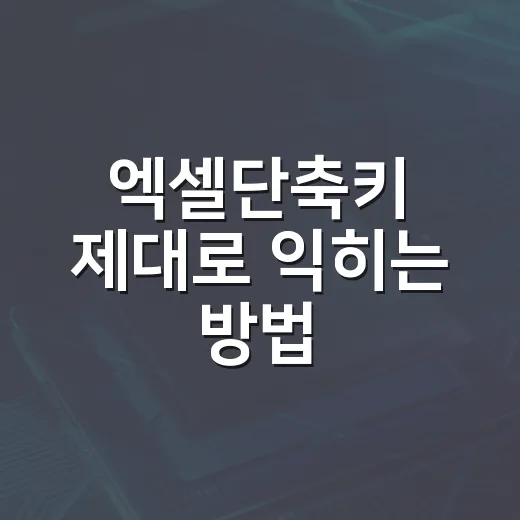 엑셀단축키 제대로 익히는 방법, 마우스 덜 쓰려면 이렇게 - 요약