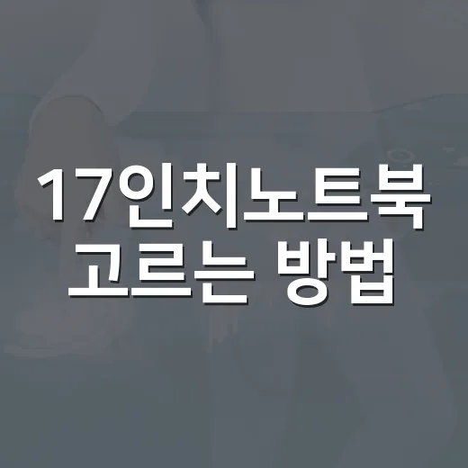 17인치노트북 고르는 방법, 화면 크기보다 먼저 볼 기준 - 요약