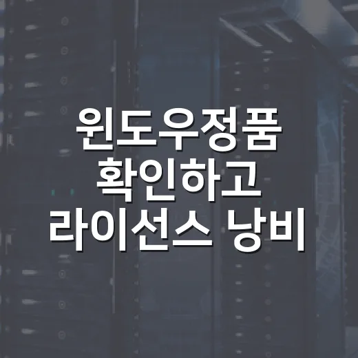윈도우정품 확인하고 라이선스 낭비 줄이는 방법 - 요약