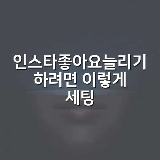 인스타좋아요늘리기 하려면 이렇게 세팅하고 올리면 됩니다 - 요약