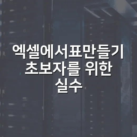 엑셀에서표만들기 초보자를 위한 실수 줄이는 방법 - 요약