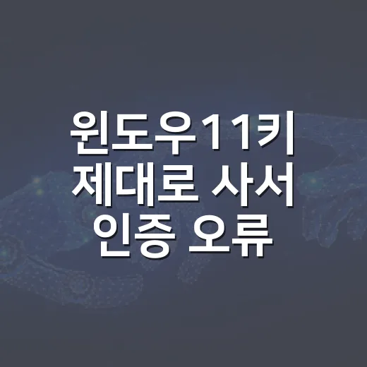 윈도우11키 제대로 사서 인증 오류 줄이는 방법 - 요약