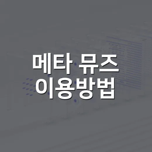 메타 뮤즈 이용방법, 한국에서 헷갈리지 않게 시작하려면 이렇게 - 요약