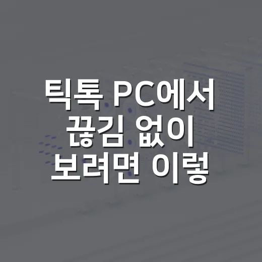 틱톡 PC에서 끊김 없이 보려면 이렇게 세팅하는 방법 - 요약