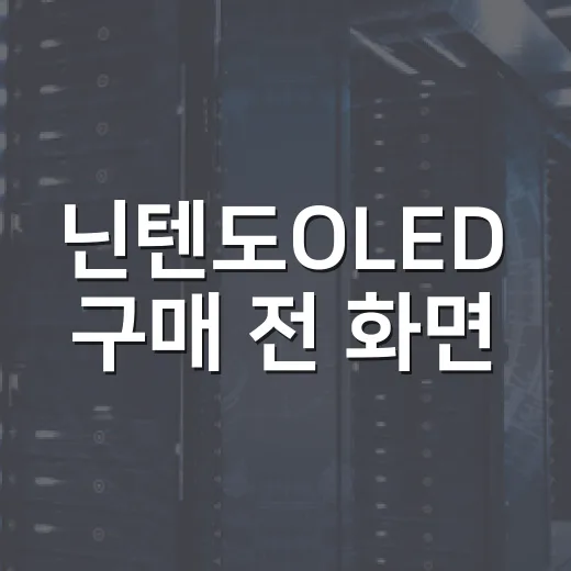 닌텐도OLED 구매 전 화면·독·저장공간 제대로 고르는 방법 - 요약