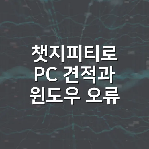 챗지피티로 PC 견적과 윈도우 오류 해결하려면 이렇게 물어보면 됩니다 - 요약