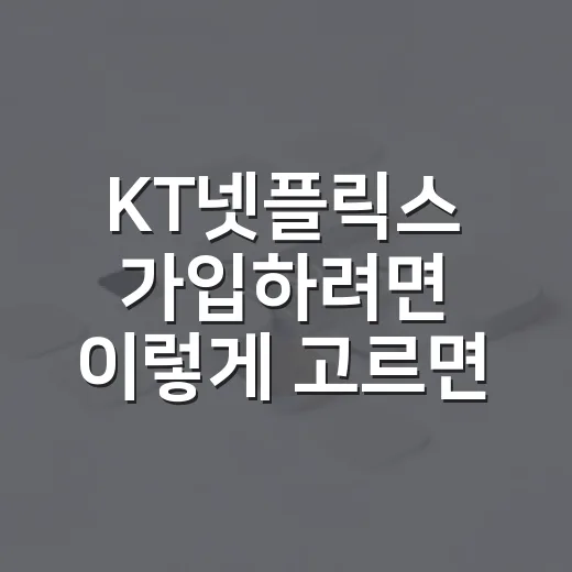 KT넷플릭스 가입하려면 이렇게 고르면 덜 후회합니다 - 요약