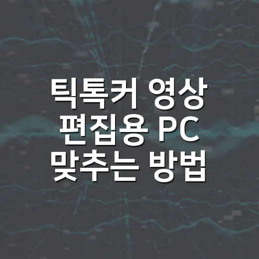 틱톡커 영상 편집용 PC 맞추는 방법, 끊김 줄이려면 이렇게 잡으세요 - 요약