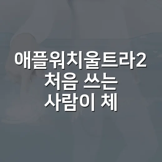 애플워치울트라2 처음 쓰는 사람이 체감 차이 크게 만드는 설정 방법 - 요약