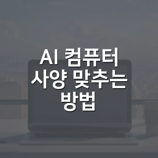 AI 컴퓨터 사양 맞추는 방법, 학습용과 생성형 작업용은 이렇게 다릅니다 - 요약