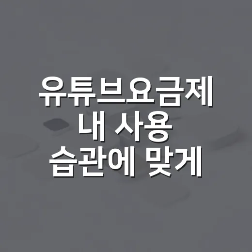 유튜브요금제 내 사용 습관에 맞게 고르는 방법 - 요약