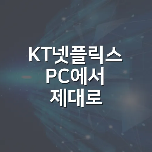 KT넷플릭스 PC에서 제대로 설정하는 방법 - 요약
