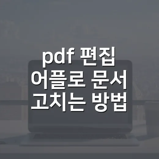 pdf 편집 어플로 문서 고치는 방법 - 요약