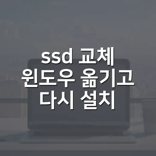 ssd 교체 윈도우 옮기고 다시 설치하는 방법 - 요약