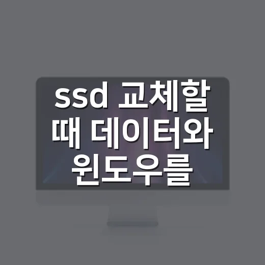 ssd 교체할 때 데이터와 윈도우를 옮기는 방법 - 요약