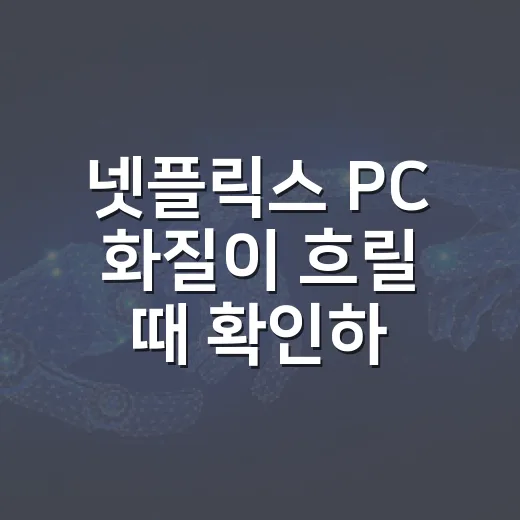 넷플릭스 PC 화질이 흐릴 때 확인하는 방법 - 요약