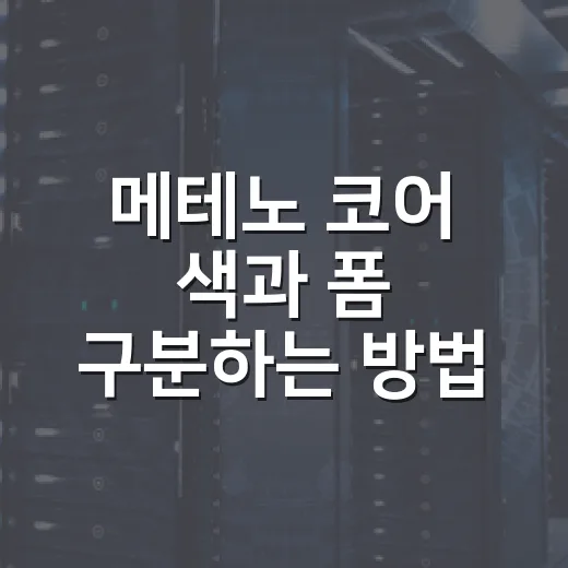 메테노 코어 색과 폼 구분하는 방법 - 요약