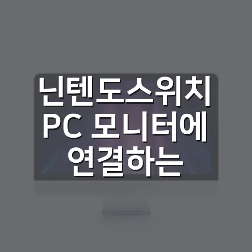 닌텐도스위치 PC 모니터에 연결하는 방법 - 요약