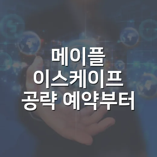 메이플 이스케이프 공략 예약부터 탈출까지 준비하는 방법 - 요약