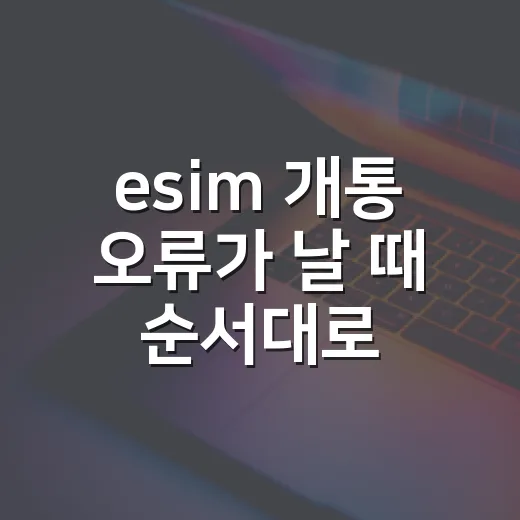 esim 개통 오류가 날 때 순서대로 확인하는 방법 - 요약
