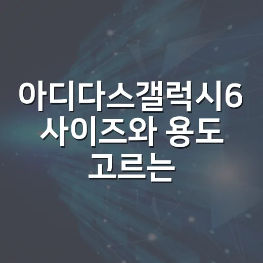 아디다스갤럭시6 사이즈와 용도 고르는 방법 - 요약