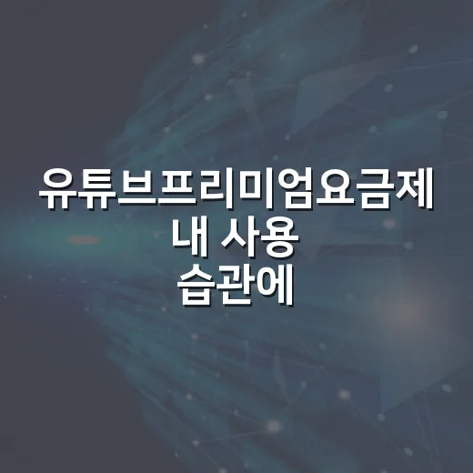 유튜브프리미엄요금제 내 사용 습관에 맞게 고르는 방법 - 요약