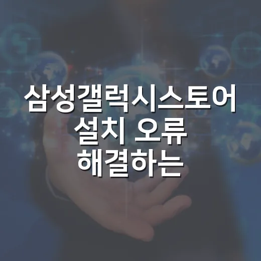 삼성갤럭시스토어 설치 오류 해결하는 방법 - 요약