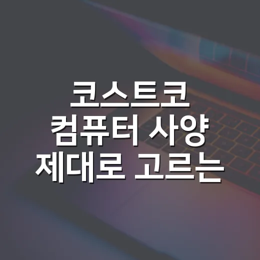 코스트코 컴퓨터 사양 제대로 고르는 방법 - 요약