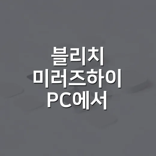 블리치 미러즈하이 PC에서 실행하려면 이렇게 - 요약