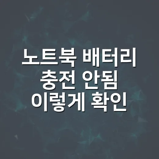 노트북 배터리 충전 안됨 이렇게 확인하는 방법 - 요약