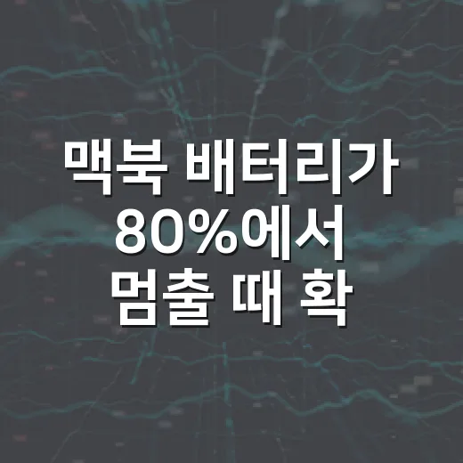 맥북 배터리가 80%에서 멈출 때 확인하는 방법 - 요약