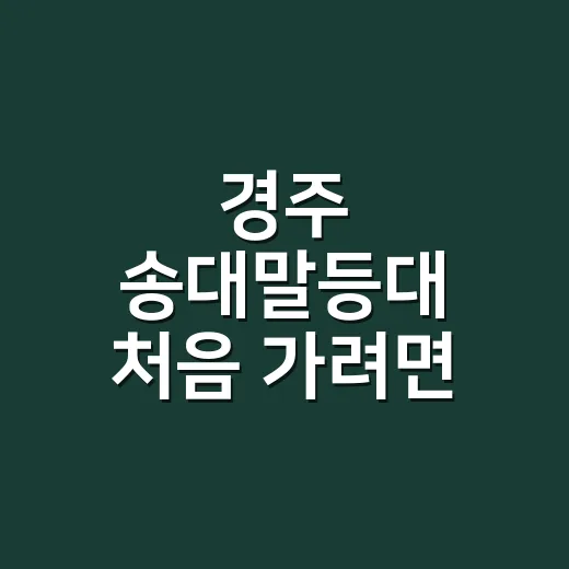 경주 송대말등대 처음 가려면 이렇게 움직이면 됩니다 - 요약